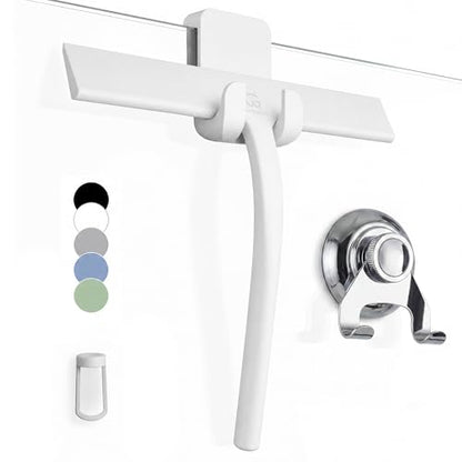 Silicone Shower Squeegee with 3 (White / 9 Inches)