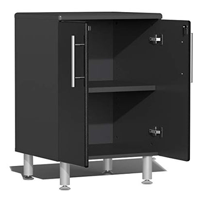 UG22172B 17 Piece Garage Cabinet Kit with Bamboo Worktop in Midnight Black Metallic