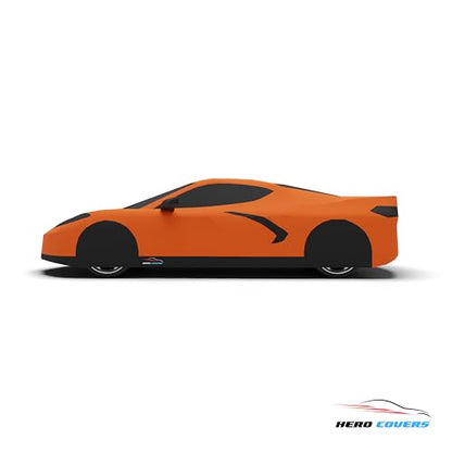 Car Cover I Fit for Corvette C8 I Indoor and Outdoor I Protection from Sun (Orange)