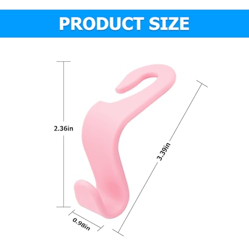4PCS Car Seat Headrest Hooks for Bags and Coats (Light Pink)