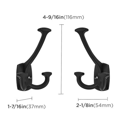 Large Wall Double (Matte Black / 1 Inch(23mm)Hole Center)