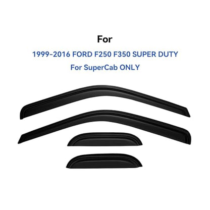 Window Visors Rain Guards for 1999 (1999-2016 F250-F450 supercab)