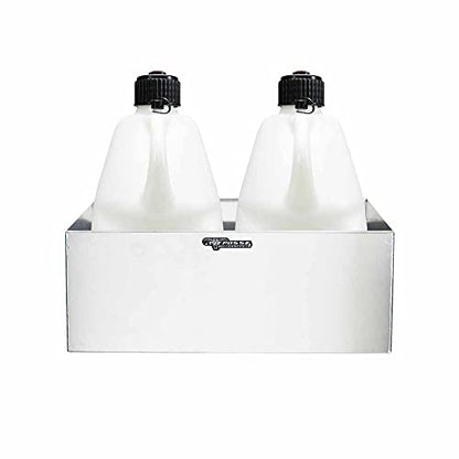 430 Double Aluminum Utility Fuel Jug Holder Rack Fits Two 5 Gallon Gas Containers (Silver)