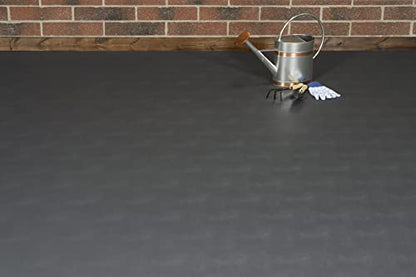 Seamless Sheet Vinyl Shed Flooring Cover with Bonded Fibrous Backing (8' x 20' / Slate Grey)