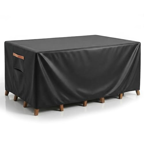 Outdoor Patio Furniture Cover Rectangular (Rectangle Cover-Black / 126 x 74 x 28 inches)