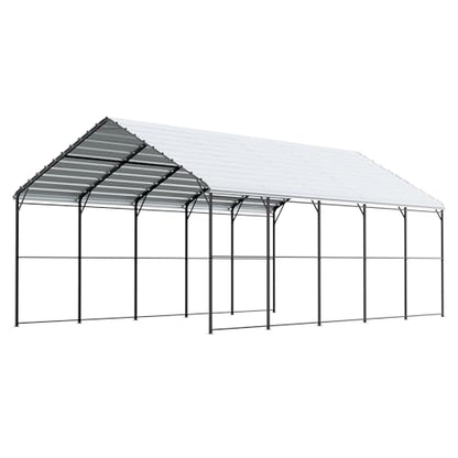 Heavy Duty Metal Carport (White / 13x26ft)