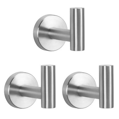 Bath Towel Hooks (Brushed Nickel / 3 Pack)