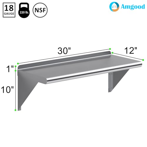 12 in. x 30 in. Stainless Steel Wall Mount Shelf (12 in. x 30 in.)