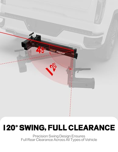 Young 250 lbs Heavy Duty Swing Away Hitch Adapter for Bike Rack & Cargo Carrier (250 lbs Heavy Duty Swing Away - Black)