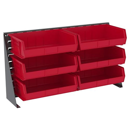 98636 Heavy Duty Steel Louvered Panel Standing Work Bench Storage Rack Garage Organizer for Mounting AkroBin Storage Bins (36-Inch L x 8-Inch W x 20-Inch H)