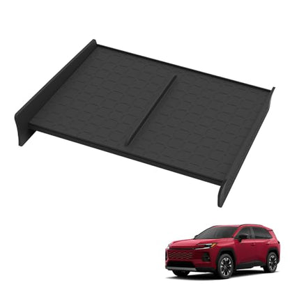 Center Console Organizer for Toyota RAV4 2026 Central Control Storage Box Insert Tray ABS and PVC Interior Auto Accessories Black 2PCS (26RAV4 Center Box)