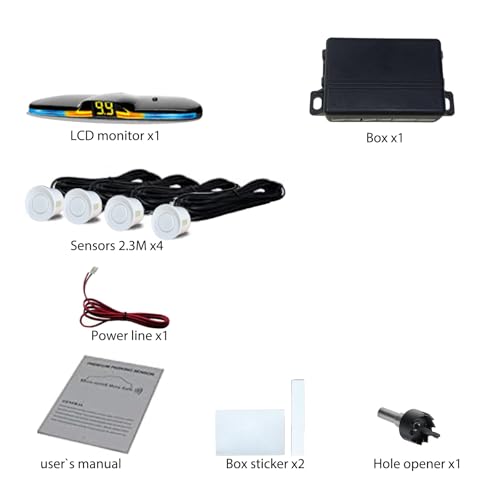 Parking Sensor kit New Feature Rear with Selectable Distance in Feet (Black)