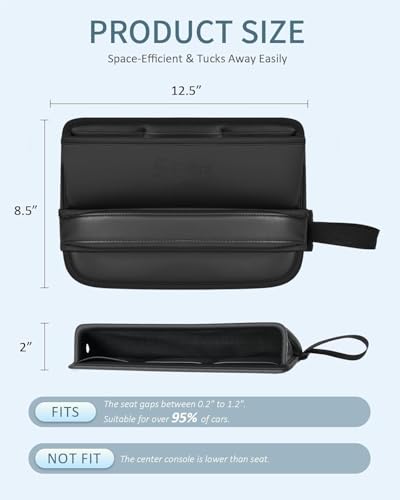 Car Seat Gap Filler (B-Pro Car Seat Gap Fille-Black-1Pack)