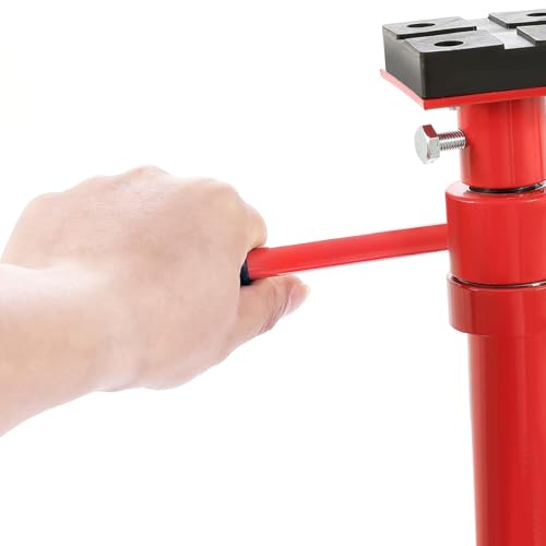 Adjustable Under Hoist Tripod Stand 2 Ton High Lift Jack Stand Reach (Red)