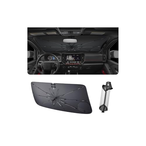 2025 2026 Windshield Sun Shade Windshield Sunshade Umbrella [Drawstring Design] Fits Frontier 2020 (Frontier 2020-2026/Rogue 2015-2026)