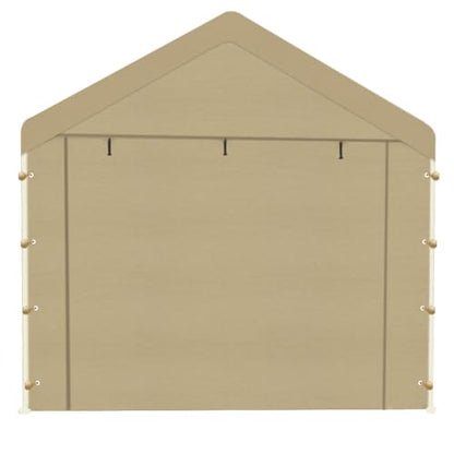 10x20 Carport Replacement Sidewall (Beige / 10'x20' Front/Back Panel (1-Panel) with Zippers)