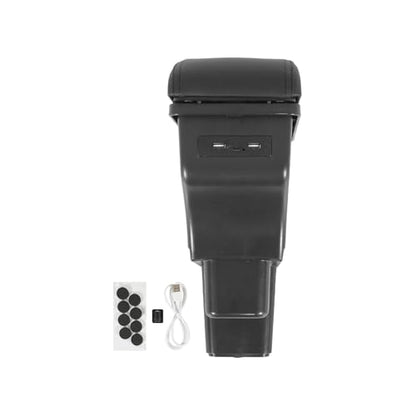 Car Armrest Box Compatible with Honda Fit Jazz Hatchback 2009 (with USB Ports)