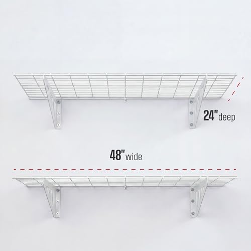 Steel Garage Wall Shelves 2 (24"x48" (2-Pack) / White)