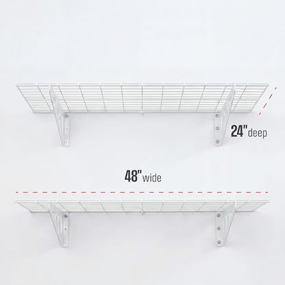 Steel Garage Wall Shelves 2 (24"x48" (2-Pack) / White)