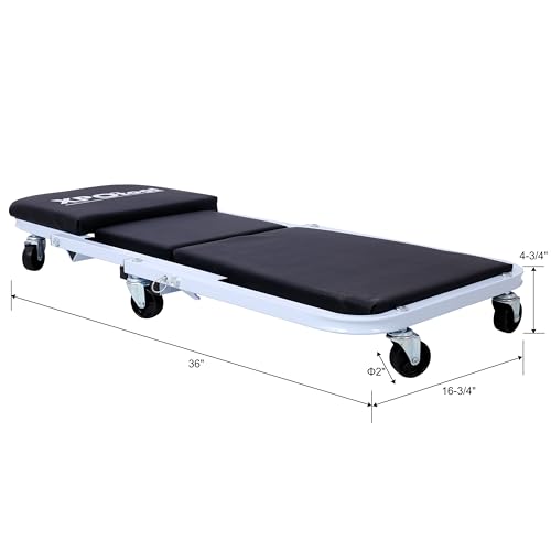Mechanic Creeper and Stool (White)