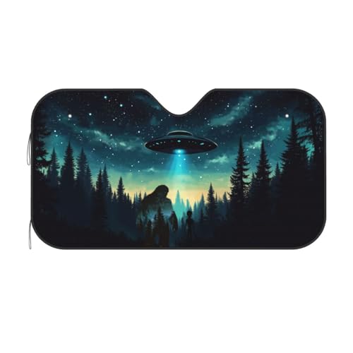 Alien Tree Car Sun Shade Windshield Sunshade Foldable Front Window Shield Cover for Truck SUV (Blue1 / Small)