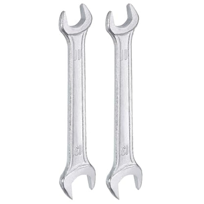 2pcs Double Open End Wrench 11mm x 13mm Metric 15 Degree Offset Angle Small Flat Head Wrench Galvanizing Open Ended Spanner for Automotive Repair Furniture Assembly (11mm x 13mm)