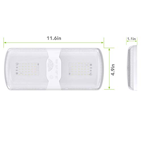 5 Pack RV LED Ceiling Double Dome Light Fixture with Built in Dimmer Interior Lighting for Car