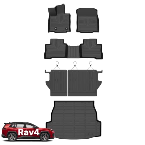 Floor Mats & Seatback Cargo Liner for 2026 Toyota RAV4 Hybrid (BLACK)