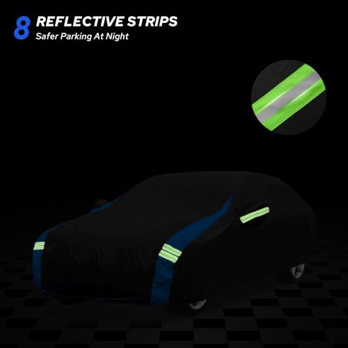 Car Cover Compatible with Tesla Model 3 (Black-Blue / Fit Tesla Model 3)
