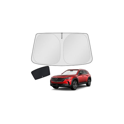 Windshield Sun Shade for Mazda CX (Silver, Black)