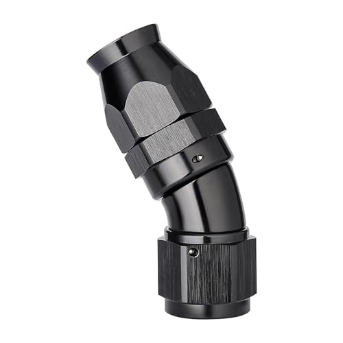 10AN 30 Degree PTFE One Piece Full Flow End Hose Fitting Aluminum Black (10AN / 30 Degree)
