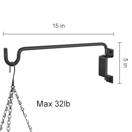 15" 360° Swivel Plant Hanger (Black / 15in-2U-Swivel)