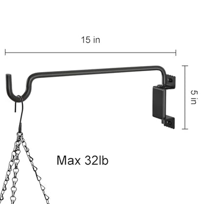 15" 360° Swivel Plant Hanger (Black / 15in-2U-Swivel)
