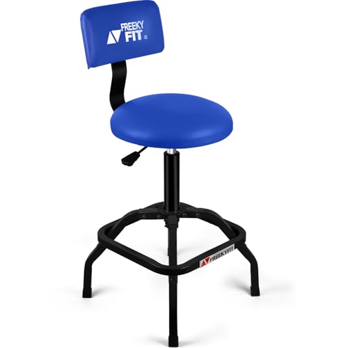 Shop Stool with Backrest (Blue)