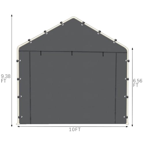 10x20 FT Front (Gray / 10'x20' Front/Back Panel (1-Panel) with Zippers)