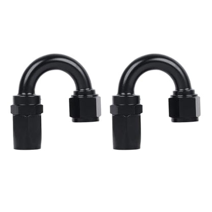 Swivel 10AN Fitting 180 Degree For CPE Braided Hose End Black 2Pcs (10AN 180° 2Pcs)