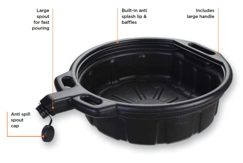 41960 4.25 Gallon Oil Drain Pan (4 Gallon, Black)