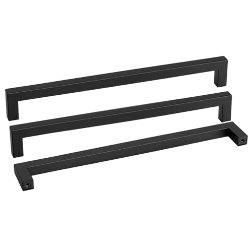 200 Pack 18 Inch Black Cabinet Handles Kitchen Drawer Pulls (Matte Black / 18 inch hole centers)