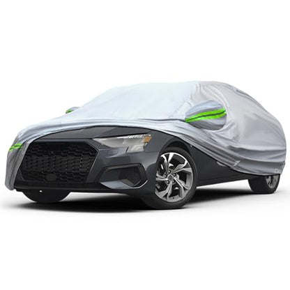 6 layer Full Car Cover Is All (Green reflective strip / 1/ J-S For Sedan-Length ( 165"-182" ))