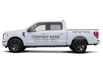 Custom Decals Stickers bussines Signs Lettering and Numbers Personalized Text for Crew cab Pickup Trucks