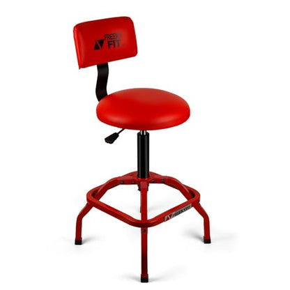 Shop Stool with Backrest (Red)