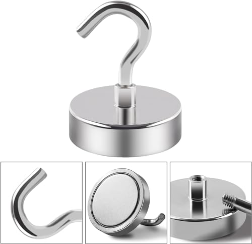 Magnetic Hooks 20pcs 170lbs Cruise Essentials 2026 Magnet Hook (Silver / 1.42in)