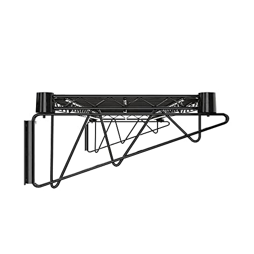 14" x 48" Black Epoxy Wire Wall Mount Shelf (Black / 14" x 48")