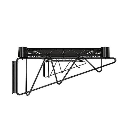 14" x 48" Black Epoxy Wire Wall Mount Shelf (Black / 14" x 48")