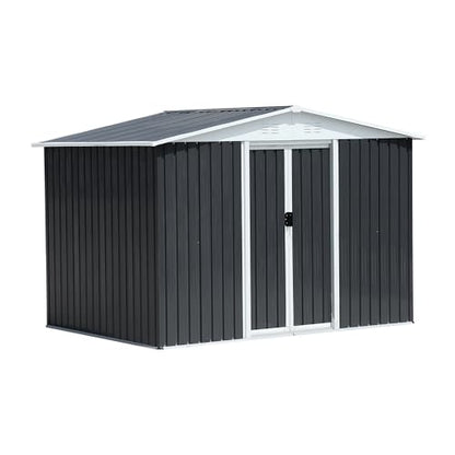 6x8 FT Outdoor Storage Shed (6x8 FT / Gray)