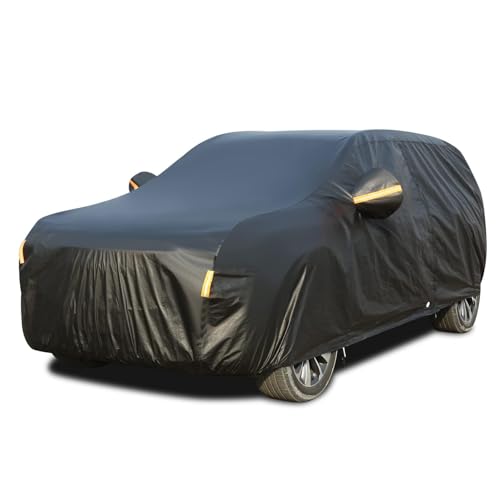 SUV Car Cover Waterproof All Weather for Automobiles with Cotton Lock (Black / YXXL+：for SUV(Lenght 216"-230"))