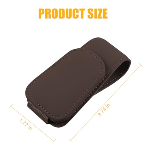 2PCS Sunglasses Holders for Car Sun Visor (2 Pack / Brown/Leather)