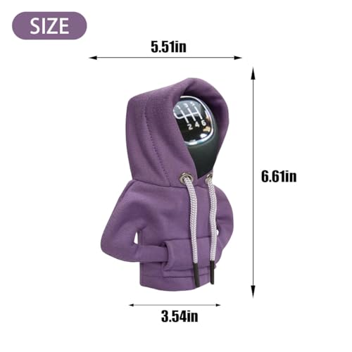 Car Gear Shift Hoodie Auto Shifter Knob Cover (Purple / 1 Pcs)