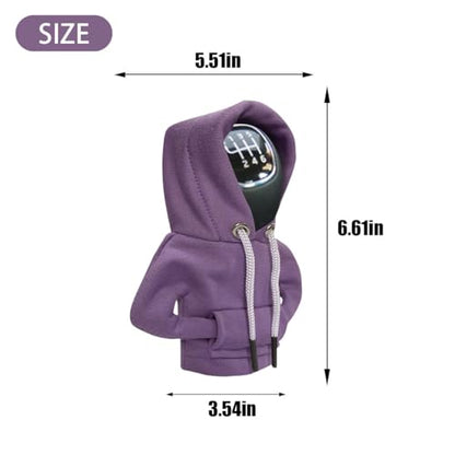 Car Gear Shift Hoodie Auto Shifter Knob Cover (Purple / 1 Pcs)