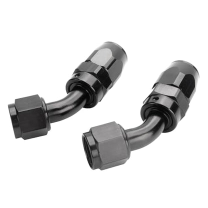 Swivel 6AN Fitting 45 Degree For CPE Braided Hose End Black 2Pcs (6AN 45° 2Pcs)